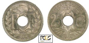 25 centimes Lindauer - Cmes souligné - 1914 - Essai piéfort