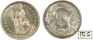 Suisse - 1 franc 1886 B (Berne)