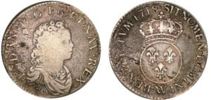 Louis XV - ½ écu vertugadin - 1718 W (Lille)