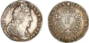 Louis XIV - 1/10 écu aux 3 couronnes - 1715 E (Tours)