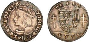 Duché de Lorraine - Antoine - 1/4 de teston 1535 (Nancy)