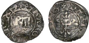 Charles VI - Denier parisis - 1ère émission à l'O long