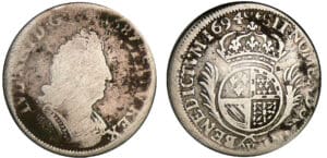 Louis XIV - ⅛ écu de Flandre dit « Carambole » aux palmes - 1694 W (Lille)