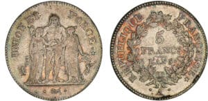 5 francs Hercule union et force - An 5 A (Paris)