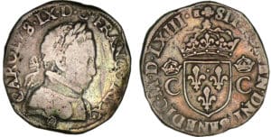 Charles IX - Teston - 8ème type dit "Morveux" - 1563 (Orléans)