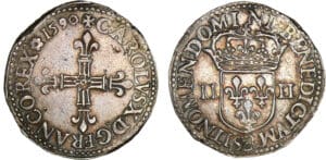 Charles X - Quart d'écu - 1590 B (Rouen)