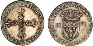 Henri IV - Quart d'écu à la croix feuillue - 1602 M (Toulouse)