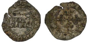 Charles VI - Denier parisis - 1ère émission à l'O long