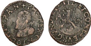 Franche - Comté - Philippe II - Double de cuivre 1591 (Dole)