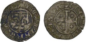 Provence - Jeanne et Louis de Tarente - Denier (Tarascon)