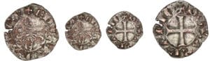 Aquitaine - Edouard III - Denier au léopard avec Q ET E