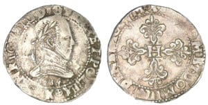 Henri III - Franc au col plat 1584 K (Bordeaux)