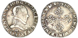 Henri III - Demi-franc au col plat 1587 M(Toulouse)