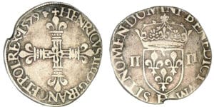Henri III - Quart d'écu 1579 H (La Rochelle)
