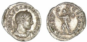 Alexandre Sévère - Denier (233, Rome) Le Soleil