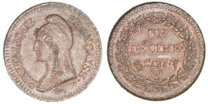 Un décime Dupré grand module An 5 W (Lille)