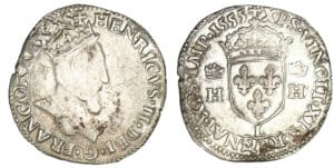 Henri II - Teston tête couronnée 1555 L (Bayonne)