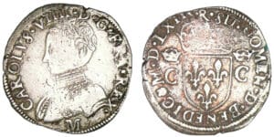 Charles IX - Demi-teston 2ème type 1562 M (Toulouse)