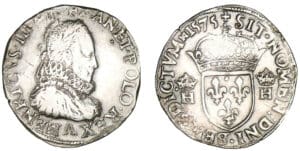 Henri III - Teston 3ème type 1575 A (Paris)
