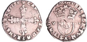 Charles X - Huitième d'écu 1590 A (Paris)