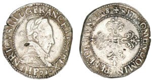 Henri III - Franc au col plat 1578 P (Dijon)