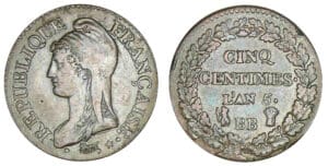 5 centimes Dupré grand module An 5 BB (Strasbourg)
