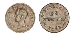 Module de la 1/2 franc Henri V Comte de Chambord 1833