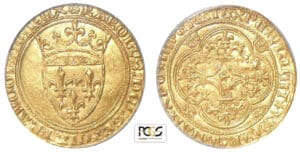 Charles VI - Ecu d'or à la couronne 4ème émission (Montpellier)