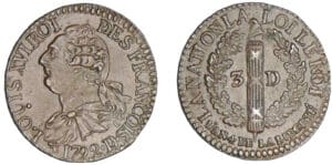 3 deniers type FRANCOIS 1792 DL (Lyon)