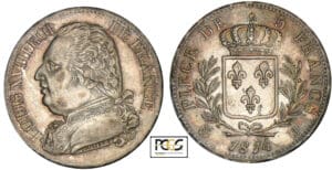 5 francs Louis XVIII au buste habillé 1814 M (Toulouse)
