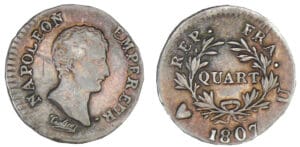 Napoléon 1er (1804-1814) - 1/4 de franc 1807 U (Turin)