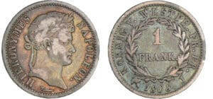 Allemagne - Royaume de Wesphalie - Jérome Napléon - 1 frank 1808 J (Paris)