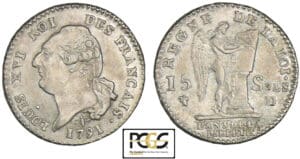 15 sols type FRANCAIS 1791 D (Lyon) - 2ème semestre