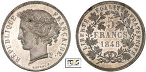 Deuxième république - 5 francs - Concours de Marrel 1848
