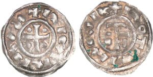 Normandie - Richard 1er et Hugues, archevêque de Rouen - Denier