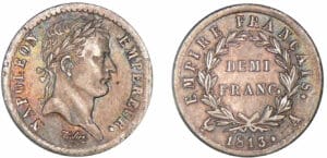 1/2 franc Napoléon revers empire 1813 A (Paris)