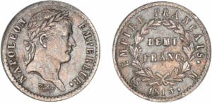 1/2 franc Napoléon revers empire 1813 M (Toulouse)