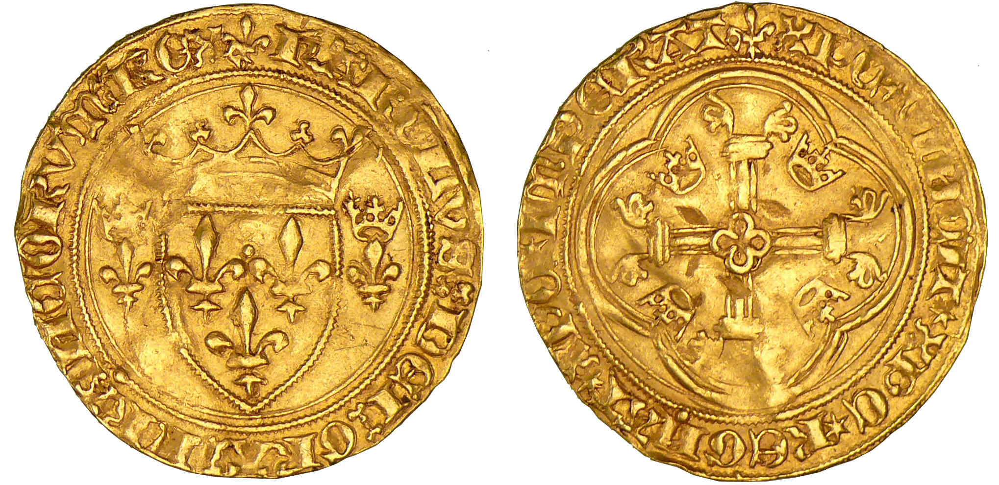 Charles VII - Ecu d'or à la couronne 4ème émission 26 mai 1447 - Tournai Charles VII - Ecu d'or à la couronne 4ème émission 26 mai 1447 - Tournai