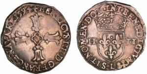 Henri IV - Quart d'écu à la croix feuillue - 1594 L (Bayonne)