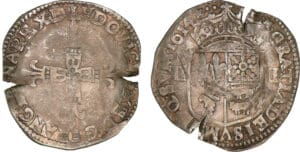 Louis XIII (1610-1643) - ¼ d'écu de Béarn à la croix fleurdelisée - 1614 *M (Morlaàs)