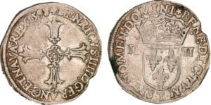 Henri IV - Quart d'écu à la croix feuillue - 1598 T (Nantes)