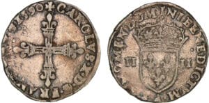 Charles X - Quart d'écu - 1590 A (Paris)