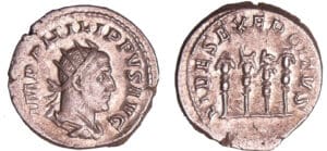 Philippe 1er - Antoninien (249, Rome) - Enseignes.