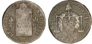 1/2 sol à la balance - An II - 1793 H (La Rochelle)