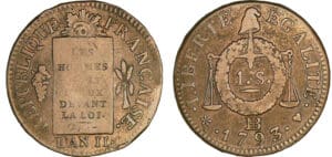Sol à la balance type FRANCAISE An II - 1793 BB (Strasbourg)