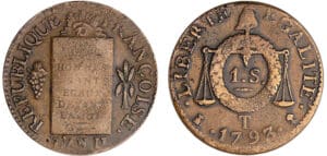 Sol à la balance type FRANCOISE An II - 1793 T (Nantes)