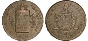 2 sols à la balance - 1793 BB (Strasbourg)
