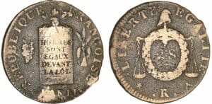 2 sols à la balance non daté (1794) - An II R (Orléans)