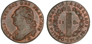 Constitution (1791-1792) - 12 deniers type FRANCOIS 1792 D (Lyon)