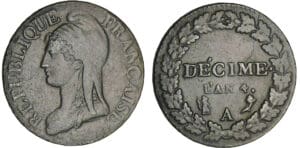 1 décime Dupré - petit module - An 4 A (Paris)